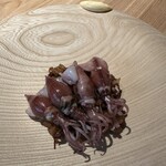 レスピラシオン - 下には形の崩れた蛍烏賊や味噌で炊いたパエリヤが濃厚なお味を醸します。お皿の端にアイオリソースがチョンと載ります。