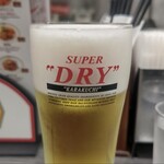 餃子の王将 - 生ビール(中)アサヒスーパードライ￥465