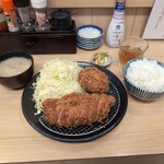 Tonkatsu Aoki - ロースかつランチ定食＋単品メンチカツ