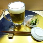 寿司処まちの - 2014.02 生ビール（５５０円）