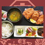 Fried horse mackerel set meal