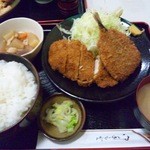 もも太郎 - チキンカツアジフライ定食