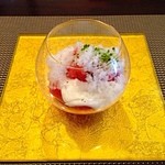 Dessert Le Comptoir - 1月デセールコースメニュー(5250円)の苺とライム、フロマージュブラン