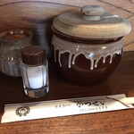 とんかつ かつせい - 卓上の調味料。