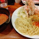 Hiroshima Tsukemen Maruto Chibi - つけ麺 5辛 蒸し鶏 オニオンスライス抜き 麺半玉増量 1,000円  　