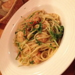 クッチーナ笑多 - 車えびのオイルスパゲッティ（１，３８０円）２０１４年２月