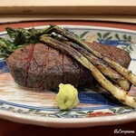 御料理 寺沢 - 仙台牛のフィレ肉の炭火焼ステーキ