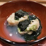 御料理 寺沢 - 椀物にすじ青海苔を加え