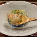 御料理 寺沢 - 毛蟹とウルイの寄せ物