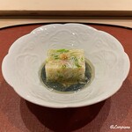 御料理 寺沢 - 毛蟹とウルイの寄せ物