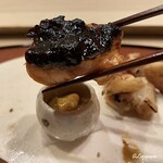 御料理 寺沢 - 桜鱒焼と生海苔