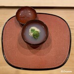 御料理 寺沢 - 蛤真薯､天然の屈み､木の芽の椀物