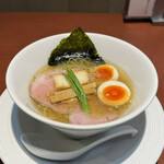 酒肴場 屯 - 山椒白醤油煮干し蕎麦（味玉入り）¥1000