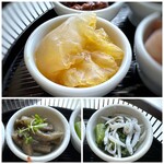 chinois 蓮歩 - ◆冷製クラゲ・・クラゲの厚みがありコリコリ食感。これも好き。♪ ◆茄子の中華煮・・優しい味わい。 ◆小松菜としらす