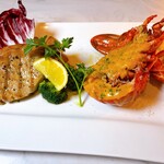 Pork & Lobster Platter ~Ale marinated pork (200g) & lobster Thermidor style