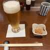香露庵 - グラス生　　蕎麦揚げ