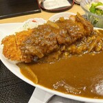 篭の鳥 - 豚のカツカレー定食(辛口) 1100円
            （大サラダ付き）