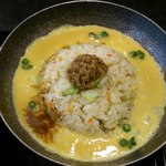 幸楽苑 - 「鉄鍋チャーハン 中華そば＆ギョーザセット」から鉄鍋チャーハンのアップです。