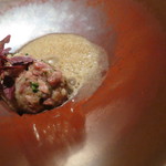 ライラ - シャラン産鴨、兵庫県相生産の牡蠣のタルタル、セップのソース