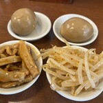 味噌一 - 味付け玉子、火吹きメンマ、もやし（カンパシステムでいただきます）