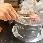 焼肉 Yakitaro - リブロース 焼いてくれました