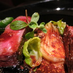 エクアトゥール - 26年2月　宮崎県産和牛ヒレ肉のプランチャ焼き　粒マスタードソース　アップ　（相方）