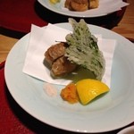 まな板の上の旬　ぽぽぽん - つくね芋と銀杏の東寺揚げ