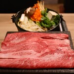 黄金出汁しゃぶと江戸前寿司 肉のあさつ - 黒毛和牛すき焼きランチ(1,800円)