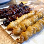 とりかわ博多 かわっこ - 料理写真:＊塩かわ（¥160）×3
＊タレかわ（¥160）×3