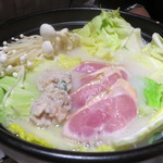 焼鳥・元気 - 白いスープの播州地鶏鍋な