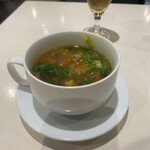 祖父江料理店 - 春野菜とチンゲンサイのスープ