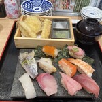 Sushi Sake Saka Na Sugi Dama - 天ぷら・寿司セット竹