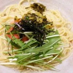 パスタ日和 - 高菜と明太子のお茶漬け風パスタ