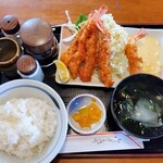 麦 - 料理写真:エビフライセット