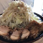 ラーメン二郎 - 大ラーメン麺マシ・豚マシ　ヤサイマシマシ・ニンニク・アブラ。