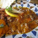 森林食堂 - ほうれん草キーマ ＆ 猪カレー