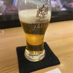 和食 様様 - ビール（ひと口飲んじゃいました