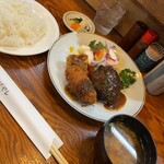 洋食　こばやし - ハンバーグとクリームコロッケ定食