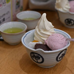 みはし - 料理写真:桜あんみつ＠税込780円＋ソフトクリーム＠税込140円│土曜12:13頃訪問