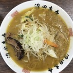沼田商店 麺組 - 野菜たっぷり、あぶらの光具合も良い。