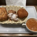 Buranje Asanoya - やわらか牛肉のミートパイ　大人のショコラ・クロワッサン　浅野屋カレーパン　ミネストローネ