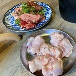 川崎 焼肉ホルモンたけ田 - カルビハラミロースMIX 塩大とろホルモン