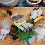 道の駅 みつ シーサイドレストラン 魚菜屋 - 瀬戸膳のお刺身5種盛り