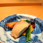 Sushi Ginza Onodera Otouto - ⚫焼き物
                      「桜鱒の菜種焼き  いぶりがっこクリームチーズ」