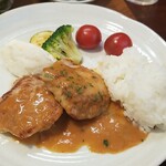 キッチン ブルー グローブ - ご飯を乗せてソースを吸わせます