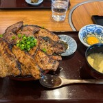 Nosaka - 豚丼みそ特盛、生卵トッピング