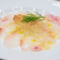 La Stalla - 2024.4 根本兄弟の鮃1週間熟成カルパッチョ 2種類のスプマンテジュレ ディル