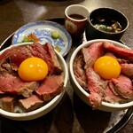 Meatアルフ - 選べるミニ丼　ローストビーフ&ステーキ