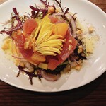 Fatty tuna with citrus and pickles