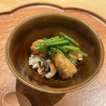 参宮橋 あさや - うなぎの唐揚げ、ホタルイカと炒めもち麦ご飯